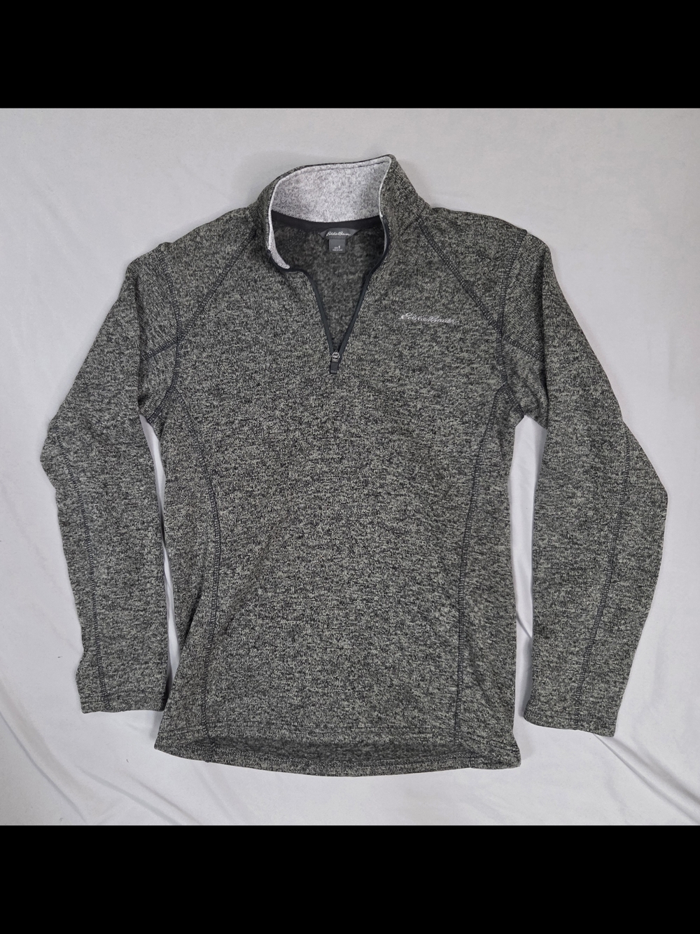 Eddie Bauer Radiator Grey Heather Quarter Zip Fleece Small